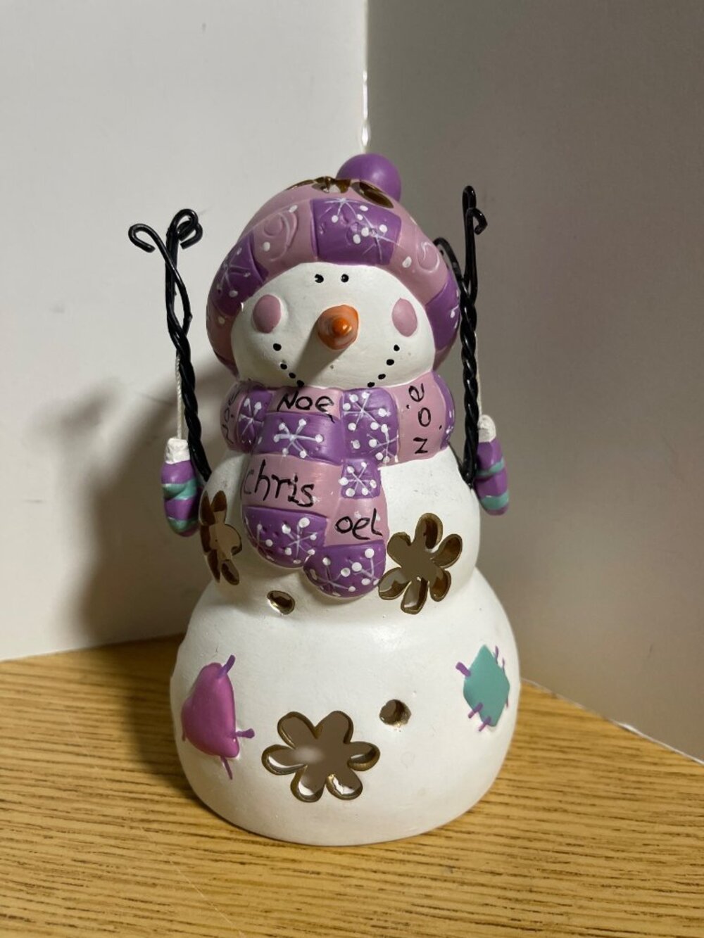 Freezing Snowman Tealight Candle Holder Noel